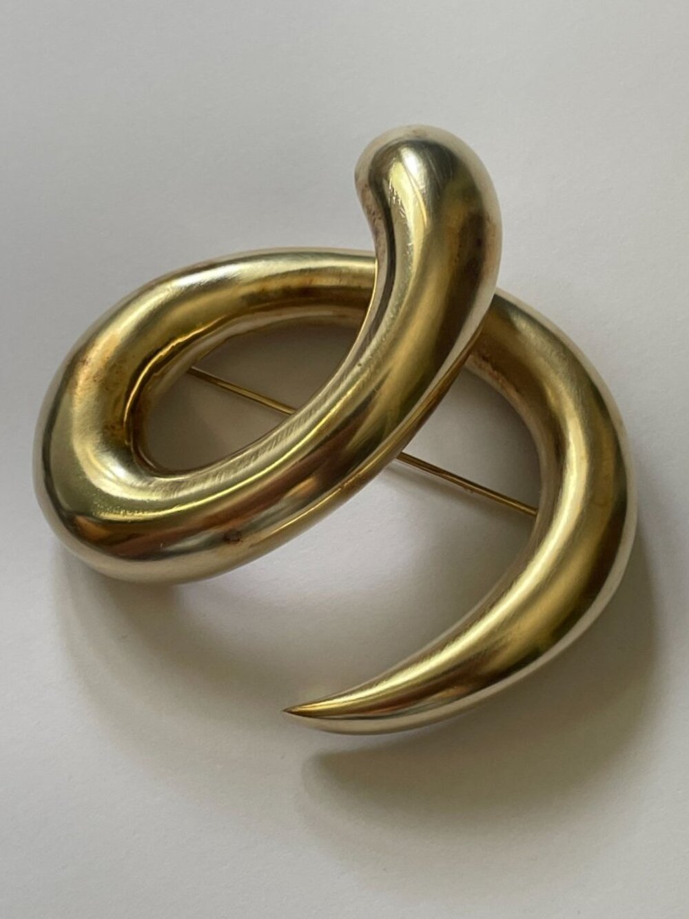 RARE Vintage Takashi Wada Sterling Silver Vermeil Heavy 29g Modernist Brooch JBM